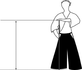 measuring the length of a jo staff for aikido