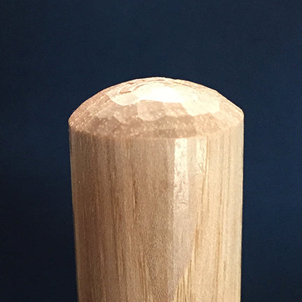 hand cut hiking stick closeup