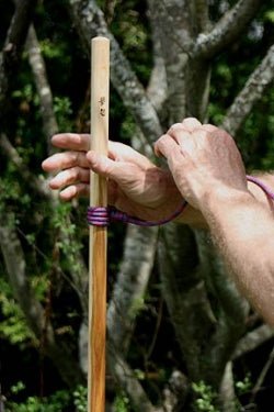 easy adjustment of hiking stick lanyard